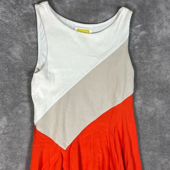 Anthropologie Dress Womens Medium Maeve Cameroon ColorBlock Rib Asymmetrical Hem - Picture 3 of 7
